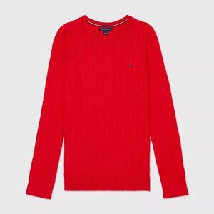TOMMY HIFGER Baby Cable Long Sleeve U Neck Woman Sweater M